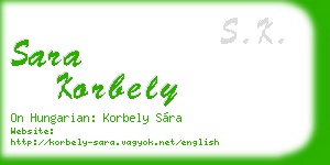 sara korbely business card